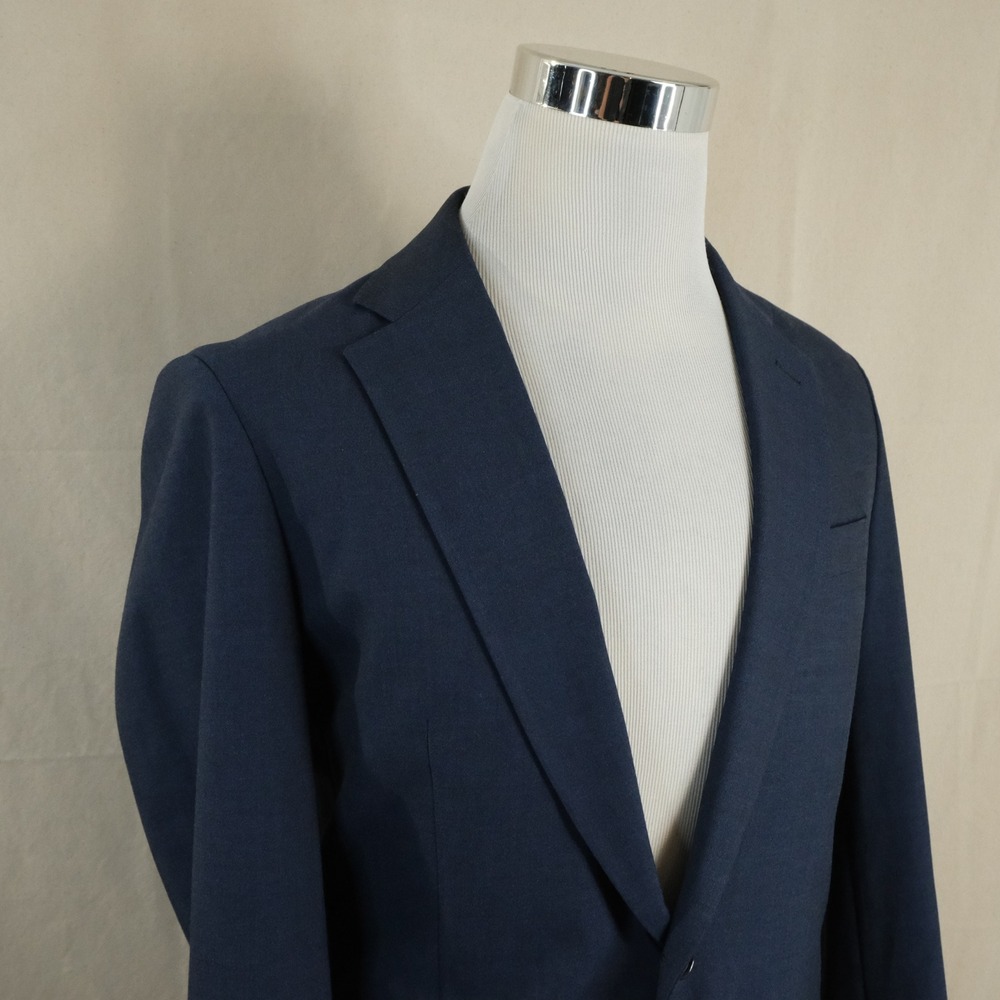 J.Crew 38S Thompson Sport Coat Blue Two Button Vented Polyester Viscose Blend